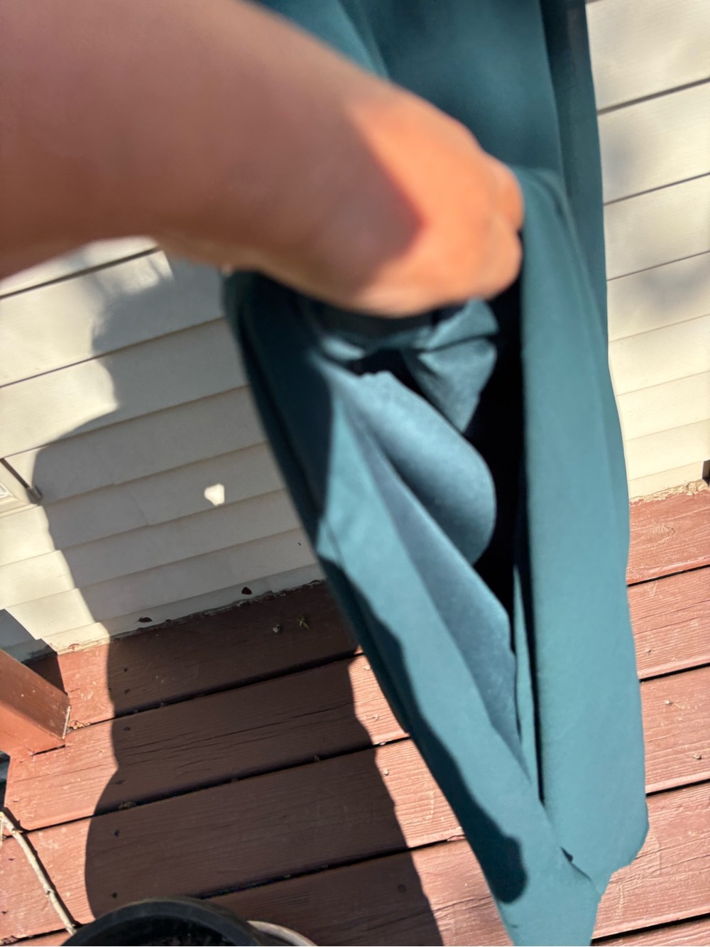 Lulu's Sleeveless Teal High-Neck Maxi Gown with Dual Slits - Picture 5 of 7